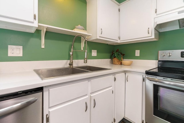 6447 Cranston Way Unit 19, Dublin, OH 43017 - kitchen with stainless steel appliances, under cabinet range hood, and white cabinets
