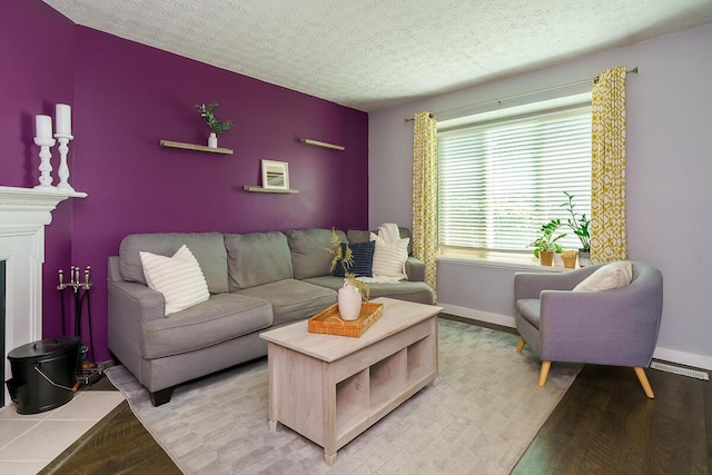 6447 Cranston Way Unit 19, Dublin, OH 43017 - living room featuring light wood-style floors and a textured ceiling