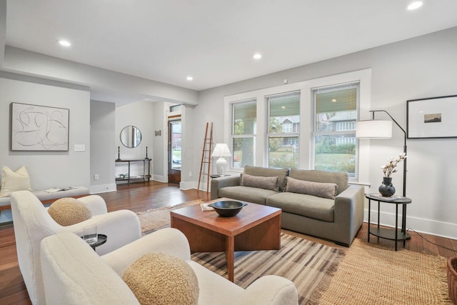1867 Bryden Rd, Columbus, OH 43205 - living room featuring wood finished floors and recessed lighting