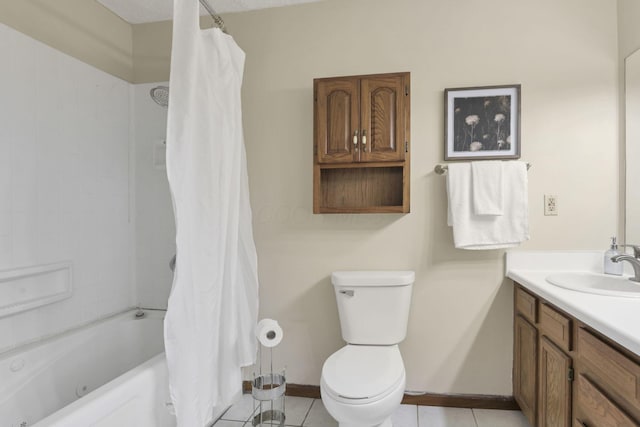 6464 Blackhaw Dr, Reynoldsburg, OH 43068 - bathroom with vanity, tile patterned flooring, and shower / bath combo