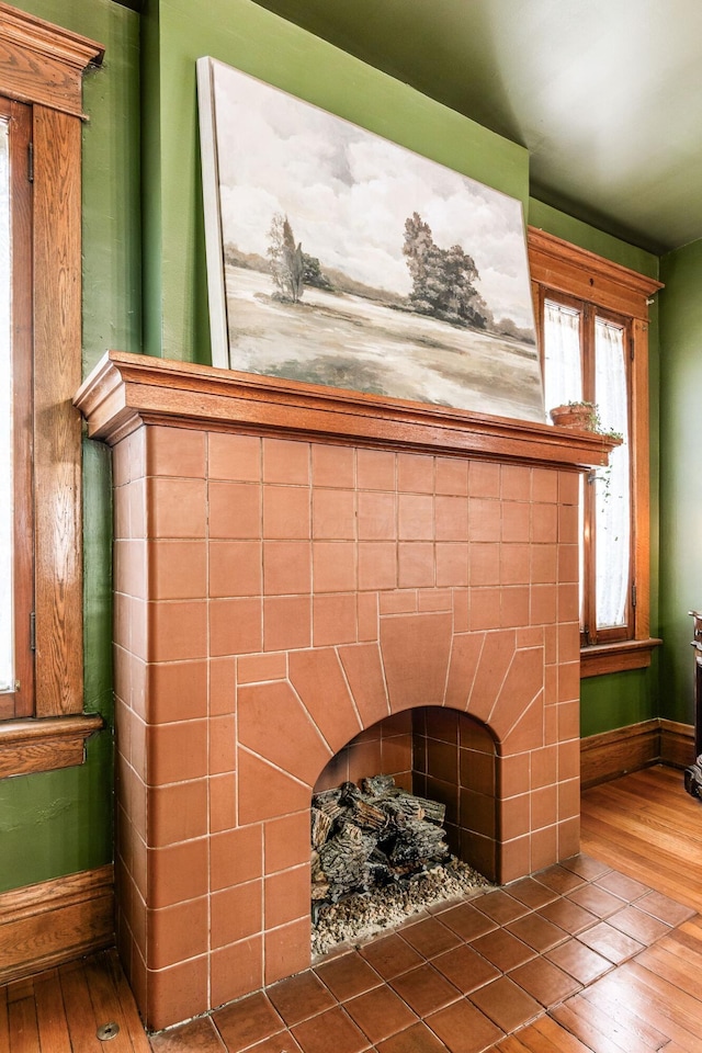 1412 Bryden Rd, Columbus, OH 43205 - detailed view of wood finished floors and a fireplace