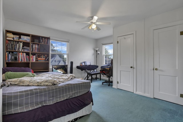 1444 N Columbus St, Lancaster, OH 43130 - bedroom with carpet and a ceiling fan