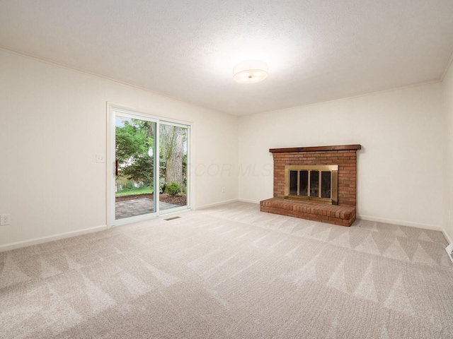 6019 Beechcroft Rd, Columbus, OH 43229 - unfurnished living room with carpet and a fireplace