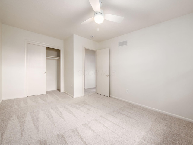 6019 Beechcroft Rd, Columbus, OH 43229 - unfurnished bedroom featuring light carpet, a closet, and ceiling fan