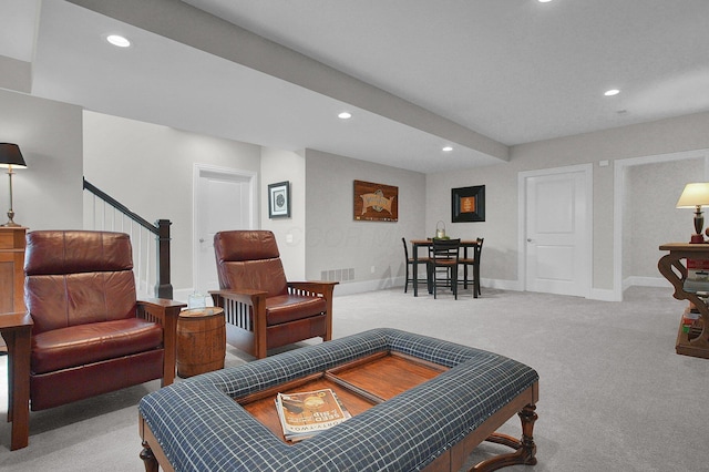 7211 Craigens Ct, Plain City, OH 43064 - living area with light carpet and recessed lighting