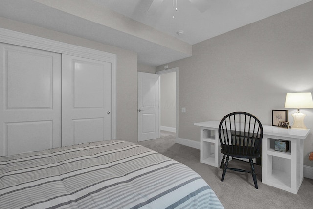 7211 Craigens Ct, Plain City, OH 43064 - bedroom with carpet flooring, a closet, and a ceiling fan