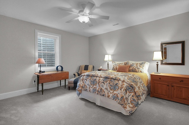 7211 Craigens Ct, Plain City, OH 43064 - bedroom featuring light colored carpet and a ceiling fan