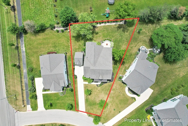 7211 Craigens Ct, Plain City, OH 43064 - aerial view of residential area featuring property parcel outlined