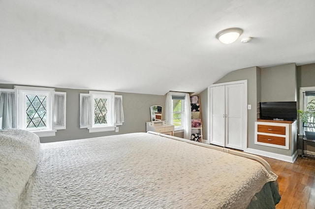 613 Salisbury Rd, Columbus, OH 43204 - bedroom featuring wood finished floors and vaulted ceiling