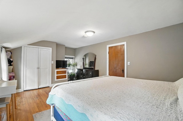 613 Salisbury Rd, Columbus, OH 43204 - bedroom featuring light wood-style flooring and lofted ceiling