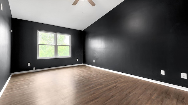 3099 Ambarwent Rd, Reynoldsburg, OH 43068 - spare room with lofted ceiling, a ceiling fan, and wood finished floors