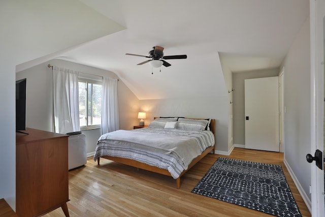 315 S Kellner Rd, Columbus, OH 43209 - bedroom featuring light wood-style floors, lofted ceiling, and ceiling fan