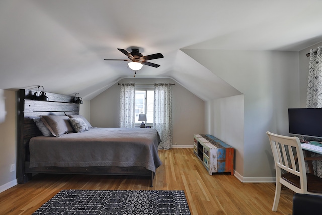 315 S Kellner Rd, Columbus, OH 43209 - bedroom featuring light wood-style flooring, ceiling fan, and vaulted ceiling