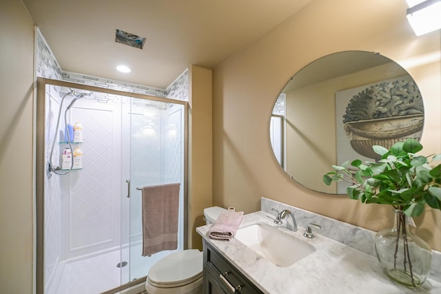 7394 Whitlind Ln, Athens, OH 45701 - full bathroom with vanity, a stall shower, and recessed lighting