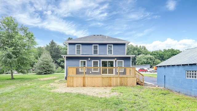 285 E Cherry St, Sunbury, OH 43074 - back of house featuring a yard and a deck