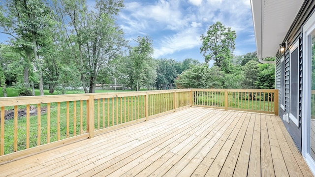 285 E Cherry St, Sunbury, OH 43074 - wooden deck featuring a yard and view of scattered trees