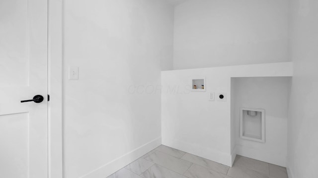 285 E Cherry St, Sunbury, OH 43074 - washroom with electric dryer hookup, washer hookup, and light marble finish flooring