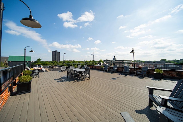 432 E Rich St Unit 3F, Columbus, OH 43215 - wooden deck with outdoor dining area