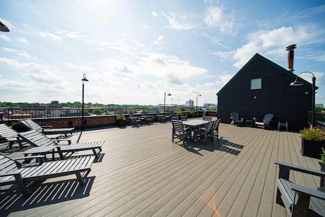 432 E Rich St Unit 3F, Columbus, OH 43215 - wooden deck featuring outdoor dining area
