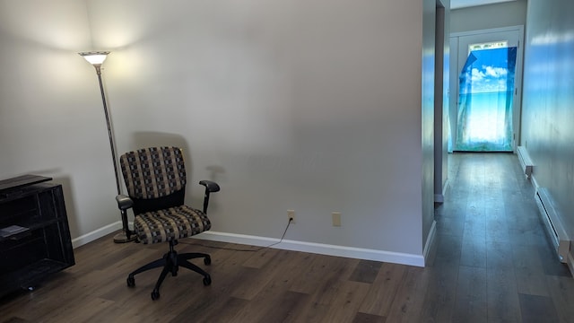 400 Forest Ln Unit 400, Richwood, OH 43344 - sitting room featuring dark wood-style floors and baseboard heating