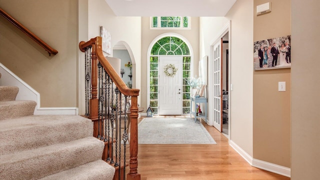 108 Hawks Cove Ct, Granville, OH 43023 - entryway featuring stairs and light wood-type flooring