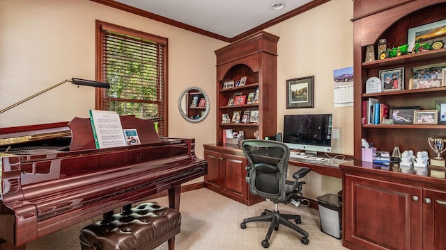 108 Hawks Cove Ct, Granville, OH 43023 - office area with ornamental molding and baseboards