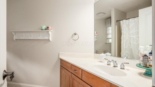 108 Hawks Cove Ct, Granville, OH 43023 - full bathroom featuring vanity and a shower with shower curtain