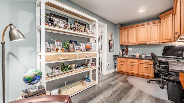 108 Hawks Cove Ct, Granville, OH 43023 - office space featuring dark wood-style flooring and recessed lighting