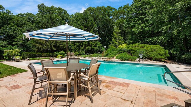 108 Hawks Cove Ct, Granville, OH 43023 - swimming pool with a patio and outdoor dining area