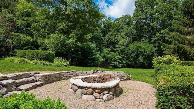 108 Hawks Cove Ct, Granville, OH 43023 - view of yard with an outdoor fire pit