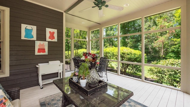 108 Hawks Cove Ct, Granville, OH 43023 - sunroom / solarium featuring ceiling fan