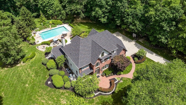 108 Hawks Cove Ct, Granville, OH 43023 - aerial view of property and surrounding area featuring a pool area