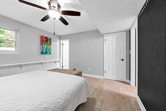 966 Larkstone Dr, Columbus, OH 43235 - bedroom featuring light wood-style floors and ceiling fan