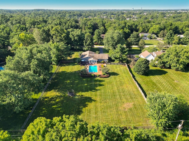 2500 Carriage Rd, Powell, OH 43065 - bird's eye view of a pool area and a forest