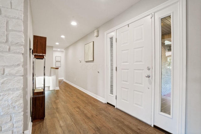 2500 Carriage Rd, Powell, OH 43065 - entrance foyer with wood finished floors and recessed lighting