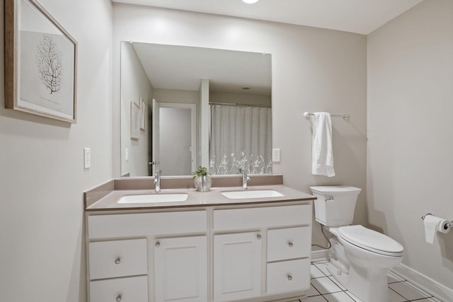 2500 Carriage Rd, Powell, OH 43065 - full bath with double vanity and tile patterned flooring