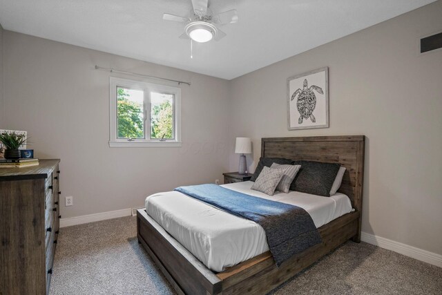 2500 Carriage Rd, Powell, OH 43065 - bedroom with carpet and ceiling fan