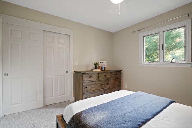 2500 Carriage Rd, Powell, OH 43065 - bedroom featuring carpet floors, ceiling fan, and a closet