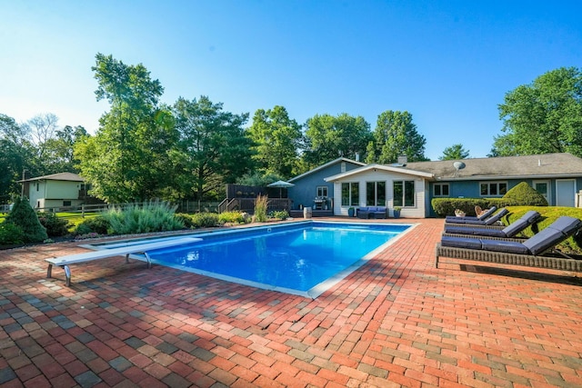 2500 Carriage Rd, Powell, OH 43065 - view of swimming pool with a diving board and a patio