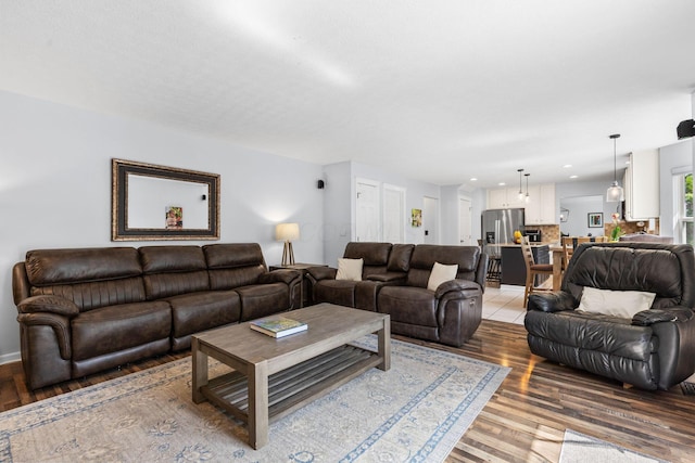 1271 Fareharm Dr, New Albany, OH 43054 - living room featuring light wood-style flooring and recessed lighting