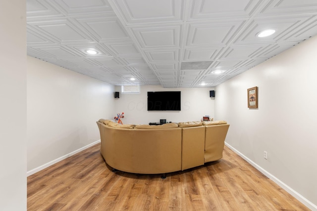 1271 Fareharm Dr, New Albany, OH 43054 - living room featuring light wood-style flooring, recessed lighting, and an ornate ceiling