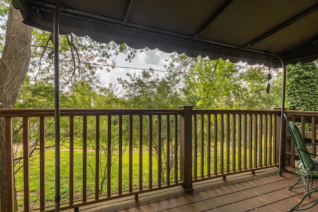 409 N High St, Lancaster, OH 43130 - wooden terrace featuring a yard