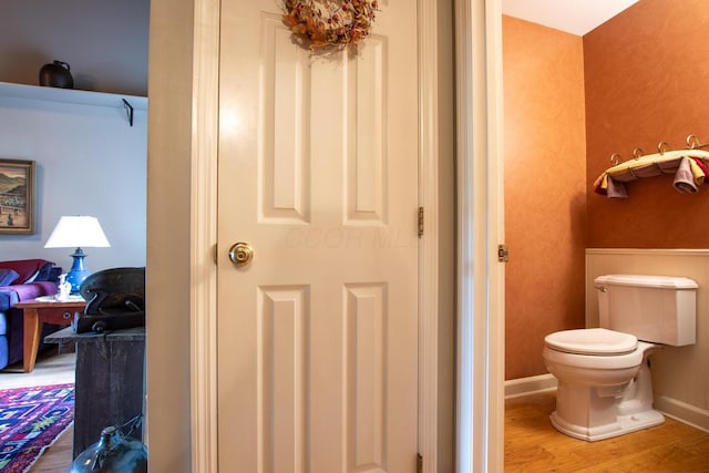 409 N High St, Lancaster, OH 43130 - bathroom featuring wood finished floors and toilet