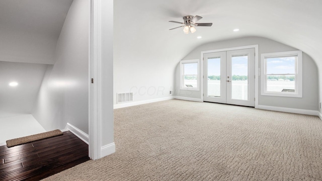 4721 W N Bank Rd, Buckeye Lake, OH 43008 - bonus room with vaulted ceiling, recessed lighting, ceiling fan, and carpet floors