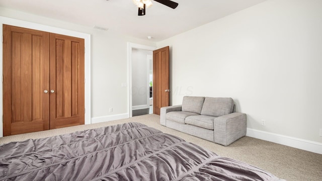 4721 W N Bank Rd, Buckeye Lake, OH 43008 - bedroom with carpet flooring and a ceiling fan