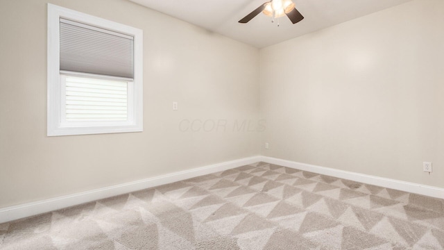 4721 W N Bank Rd, Buckeye Lake, OH 43008 - spare room featuring light colored carpet, ceiling fan, and lofted ceiling