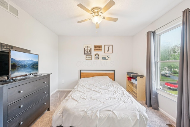 9375 Wingate Pl, Orient, OH 43146 - bedroom with light colored carpet, multiple windows, and ceiling fan