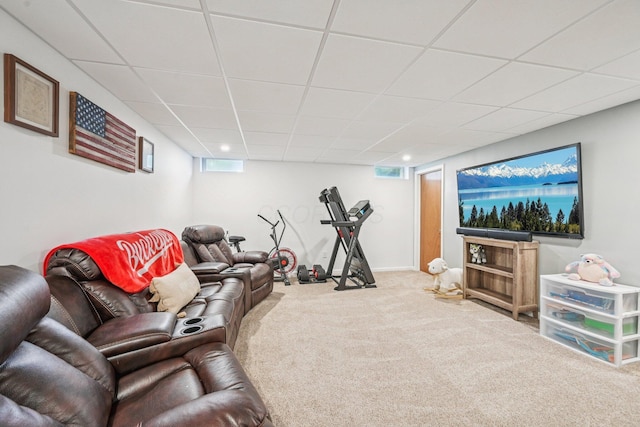 9375 Wingate Pl, Orient, OH 43146 - carpeted living area featuring a paneled ceiling