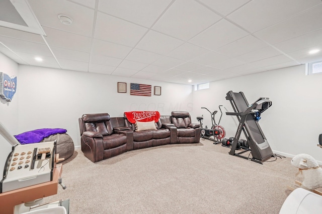 9375 Wingate Pl, Orient, OH 43146 - carpeted living room with a paneled ceiling and recessed lighting