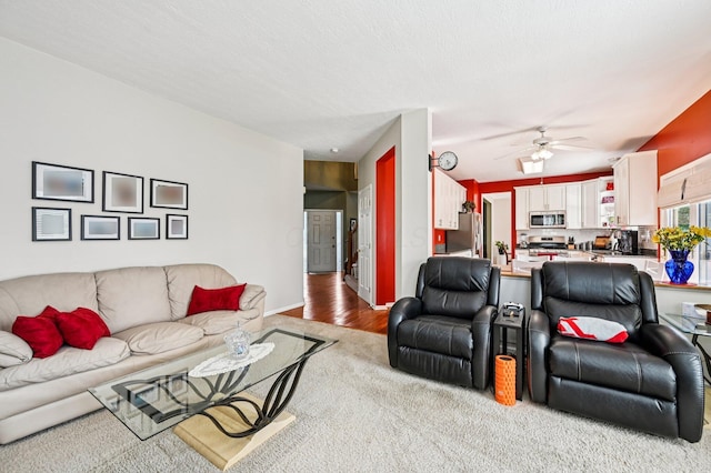 1077 Taylor Mills Dr, Reynoldsburg, OH 43068 - living room with carpet floors and ceiling fan